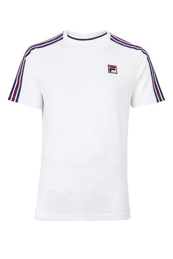 Top De Cuello Redondo Fila Hombre Blancas / Azul Marino / Rojas - Heritage Tennis Striped - España 9